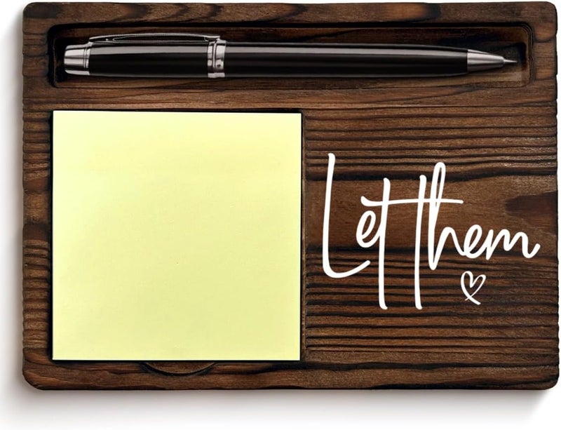 QODMGD Funny Office Sticky Note Holder Let Them Post It Note Dispenser for Home Office Desk Decor Motivational Gifts for Coworkers Friends Boss Work Besties - Image 1